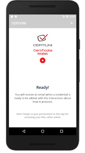 Android application CERTIUNI Certificate Wallet screenshort