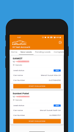 CarOnClick (Evaluation App) Screen 2