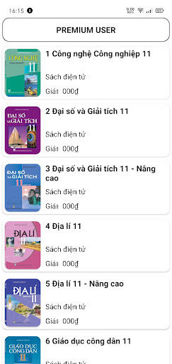 Android application Lớp 11 screenshort