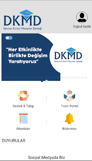 Android application Devran Koleji Mezunlar Derneği screenshort