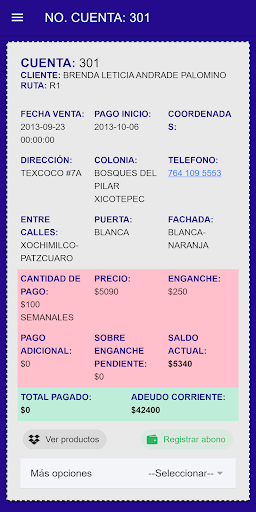 Comisa Cobranza Screen 3