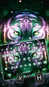 Cool Lion Neon Keyboard Theme