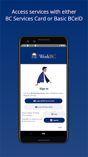 Android application WorkBC screenshort