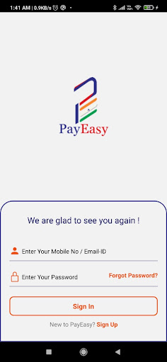 Android application PayEasy India screenshort