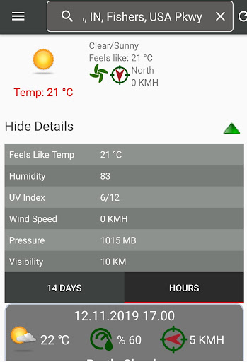 Weather Forecast. 14 Day Screen 3