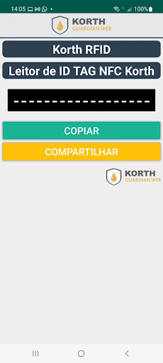 Android application Leitor NFC Korth screenshort