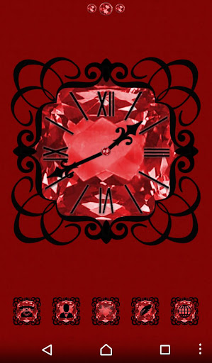 Red Diamond Clock Widget Screen 2
