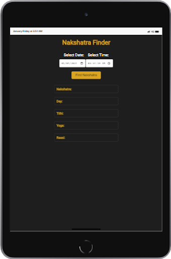 Nakshatra Finder Screen 3