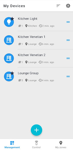 Android application Himtec Control screenshort