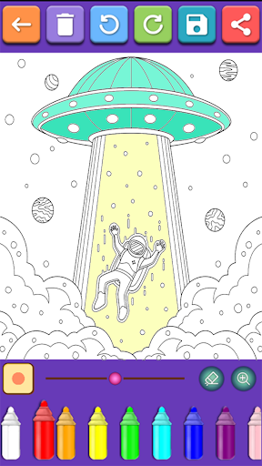 Space Planet Coloring Pages Screen 2