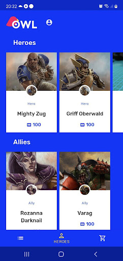Android application Heroes screenshort