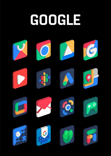 Android application Square 3D - Icon Pack screenshort