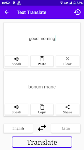 Android application English To Latin Translator screenshort