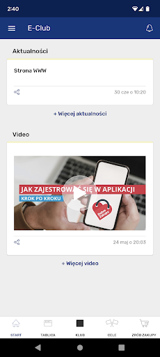Android application E-Club screenshort