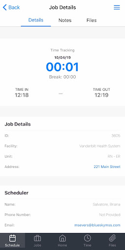 BlueSky Mobile Caregiver App Screen 2