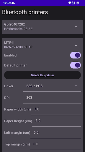 Android application Open ESC/POS print service screenshort