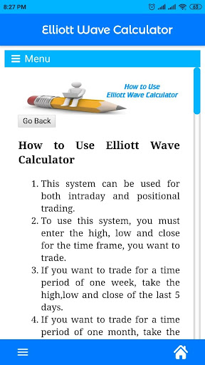 Elliott Wave Calculator Screen 3