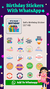 Birthday Stickers With Name  screenshots 1