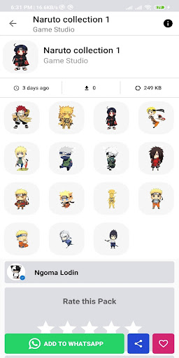 Anime Stickers for whatsapp : Naru one to piece