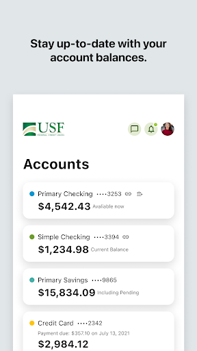 USF FCU Mobile Banking Screen 3