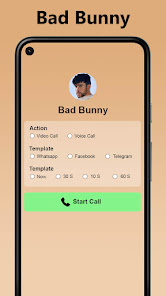 Screenshot 2 Bad Bunny Fake Video Call android