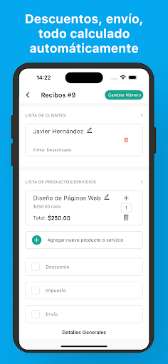 Vista previa de la aplicación