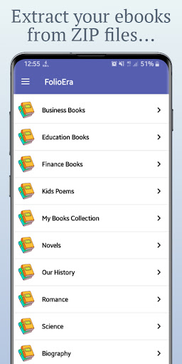 Android application FolioEra Powerful ePub Reader screenshort