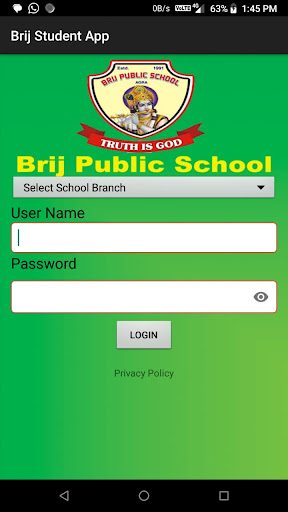 Android application BRIJ PUBLIC SCHOOL STUDENT APP screenshort