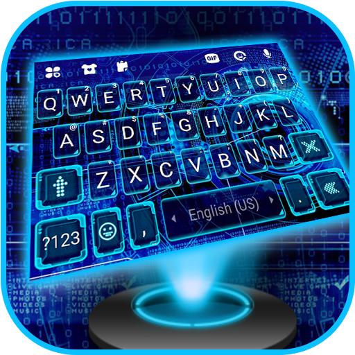 Neon Future Tech Keyboard Back logo