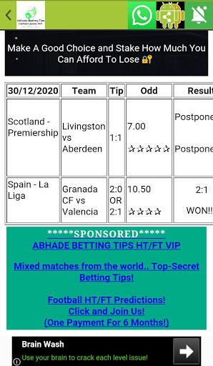 Abhade Betting Tips Correct Score VIP