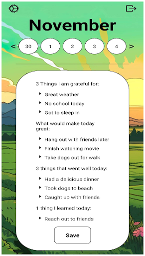Daily Journal Screen 2