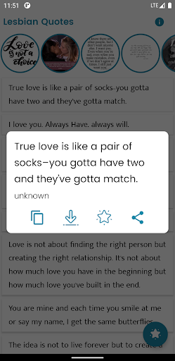 Android application Lesbian Quotes and Sayings screenshort