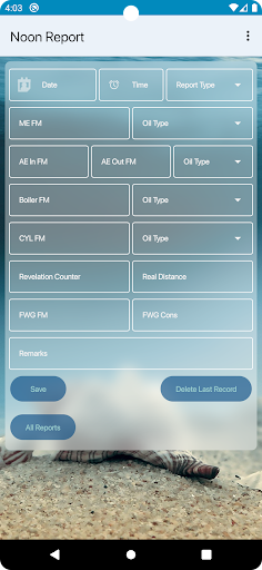 Android application Noon Report for Engineers screenshort
