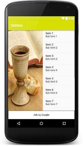 Android application Salmos screenshort