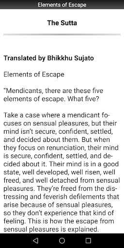 Elements of Escape Sutta Screen 2