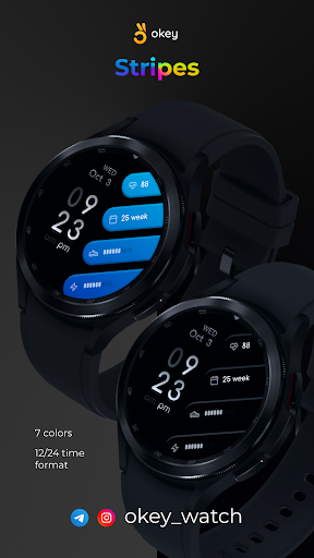 Android application Minimalistic Color watchface screenshort