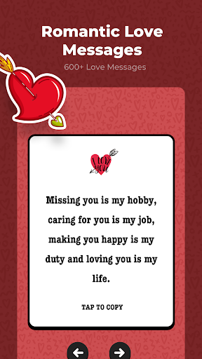Android application I Miss You & Love Messages screenshort