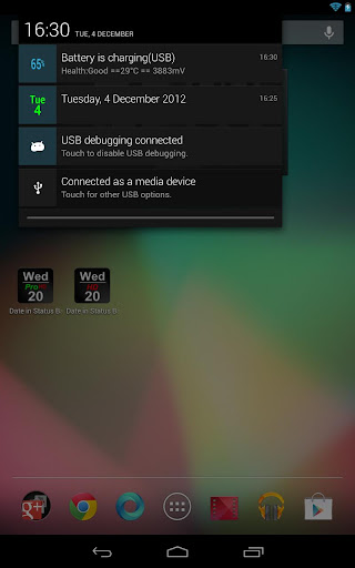 Date in Status Bar HD Screen 2