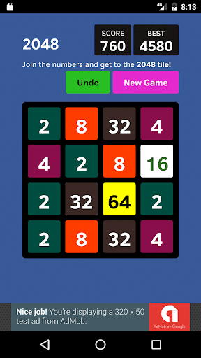 Android application 2048 Game screenshort