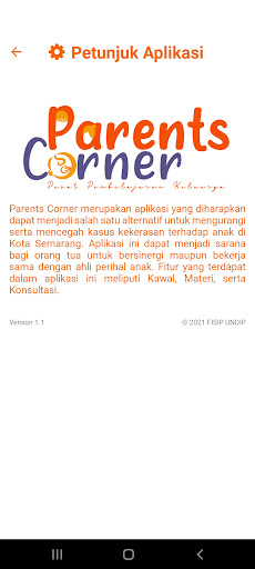 Parents Corner (Pusat Pembelaj Screen 3
