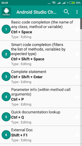 Cheatsheet For Android Studio Screen 3