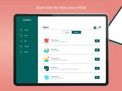 Screenshot of Neuriva Brain Gym