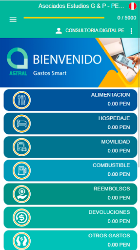 Android application Astral Rendiciones screenshort