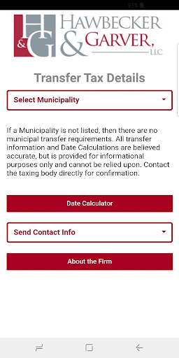 Android application Hawbecker & Garver Law screenshort