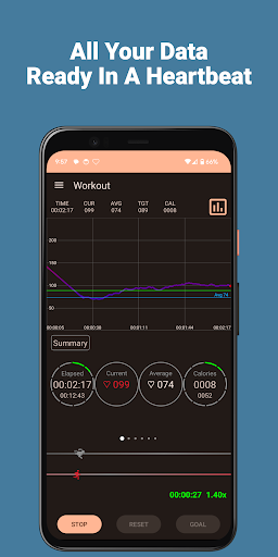 Android application Live Heart Rate Pro screenshort