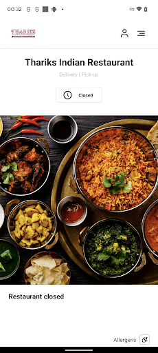 Android application Thariks Indian Restaurant screenshort
