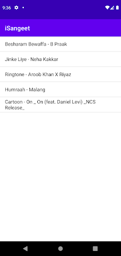 Android application PGMusicPlayer screenshort