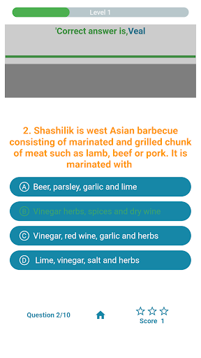 Culinary Arts Chef Quiz Screen 3