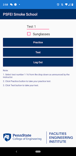 PSFEI Smoke School Test Screen 2