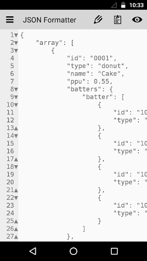 Android application JSON Formatter screenshort